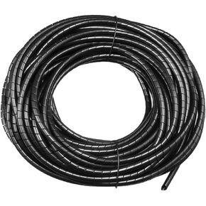 uxcell Spiral Wire Wrap Cable Wrap Cord 4mm x 14m Black PE Polyethylene Tubing for Computer Cable