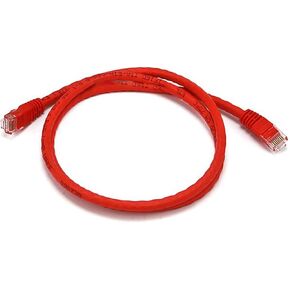 1ft Cat6 Ethernet Network Crossover Cable, Molded - Red