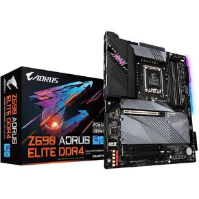 اللوحة الأم Gigabyte Z690 AORUS ELITE DDR4 ATX - تدعم معالجات Intel Core من الجيل الثاني عشر (LGA 1700)، تصميم 16+1+2 VRM، ذاكرة DDR4-5333(OC)