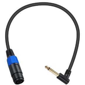 Poyiccot Speakon to 1/4 Adapter Cable, Professional Speakon to 1/4 Inch TS Speaker Cable for 18AWG Gauge Audio Plug Amplifier Connection dj Heavy Duty Cord Wire with Twist Lock, 6ft