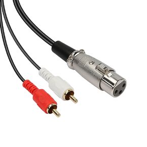 MEIRIYFA XLR Female to 2RCA Male Y Splitter Patch Cable, Unbalanced XLR Female to 2 RCA/Phono Plug Stereo Audio Interconnect Duplicator Lead - 1.5 Meter (XLR Female to 2RCA)