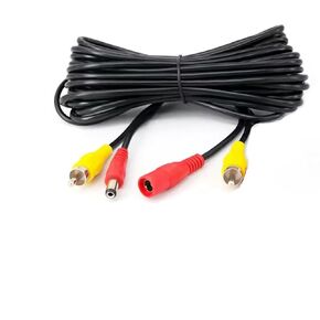 16FT/5M 2 in 1 RCA HD Video AV Extension Cable, RCA+ DC Power Extension Cable, for CCTV Surveillance Camera Car Reverse Camera Video and Audio Cable - (1 pcs)