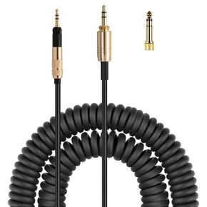 HD598CS Coiled Audio Cable Compatible for Sennheiser HD558 HD518 HD599 HD569 HD579 ATH-M50x M70x Headphones in-line Mic Control Headphone Cord Works on iOS/Android 4.2ft-8ft