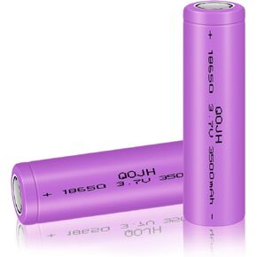 2Pcs 3.7 Volt Rechargeable Battery, 18650 Battery 3500mAh Flat Top for Remote Control Toy, Headlamp, LED Flashlight, Mini Fans, Shaver (Purple)