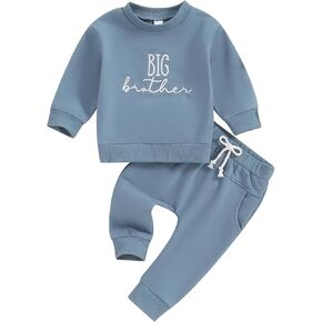 Big Brother Little Sister Outfits Crewneck Sweatshirt Pants Set Sibling Matching Outfits Fall Winter Clothes