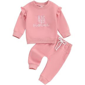 Big Brother Little Sister Outfits Crewneck Sweatshirt Pants Set Sibling Matching Outfits Fall Winter Clothes