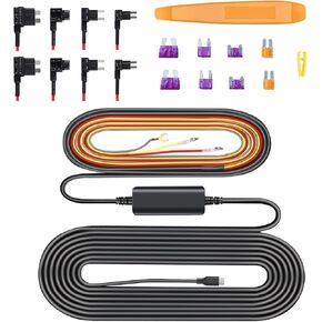 Type C Dash Cam Hardwire Kit for Icesky 3 Channel Dash Cam M4, Hardwire Kit Fuse for Dash Camera with Fuse Taps and Installation Tools, Low Voltage Protection for Dash Cam 11.5ft