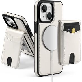 for Compatible Magsafe Magnetic 2 in 1 Detachable iPhone 13 Wallet Case with Card Holder Women Men,PU Leather RFID Blocking Flip Kickstand Credit Slots,for Apple 13,Brown