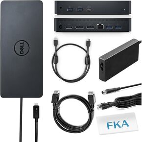 Dell D6000S Docking Station, Performance Universal Dock D6000s with USB-C/USB-A PowerShare Options, Connect Upto Three 4K Displays + HDMI Cable + DisplayPort Cable