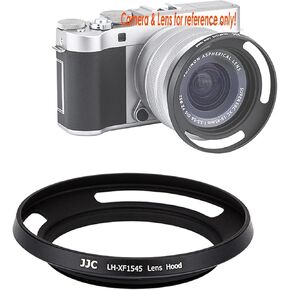 JJC Silver Dedicated Metal Screw in Lens Hood for Fujinon XC15-45mm F3.5-5.6 OIS PZ Lens, Fuji XC 15-45mm 3.5-5.6 Lense Hood Shade, Compatible w Fujifilm XC15-45mm F3.5-5.6, fits 52mm Filter & Cap