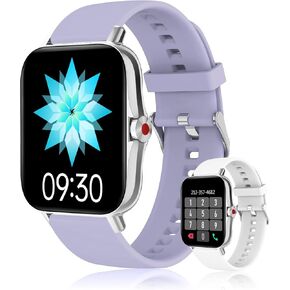 Smart Watch for Women (Answer/Make Calls), 1.85" Large Screen Fitness Watch with Health Monitor 100+ Sports Sleep Monitor Heart Rate/BP/SPO2 Waterproof Smartwatch for Android and iOS Silver