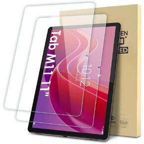 واقي شاشة مكون من عبوتين متوافق مع جهاز Lenovo Tab M11 مقاس 11 بوصة، طبقة شفافة من الزجاج المقسى، مضادة للخدش، صلابة 9H، سهلة التركيب in Kuwait