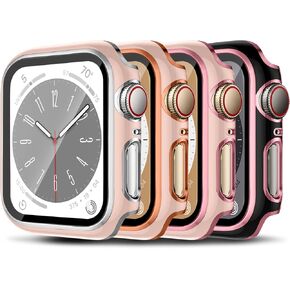 4 Pack Cases for Apple Watch Case 40mm iWatch Screen Protector 40mm Women Men, Built in Tempered Glass Screen Protector Ultra-Thin Bumper Full Coverage for Apple watch Cover Series 6 5 4 SE SE2
