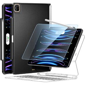 Magic-Keyboard Compatible Case for iPad Pro-11 inch - Cases with Pencil Holder for Smart Keyboard Folio Slim Back Cover, for 10.9" iPad Air 4/5/6th Generation (Keyboard Not Included, Black)