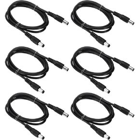 PATIKIL 3Ft Male to Male 3.5x1.35mm DC Power Extension Cable, 4 Pcs 24AWG Wire Adapter Connector Charging Cord for LED Strip DVR Router Camera, Black