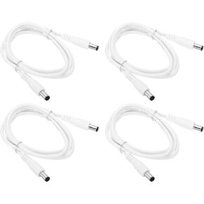 PATIKIL 3Ft Male to Male 3.5x1.35mm DC Power Extension Cable, 4 Pcs 24AWG Wire Adapter Connector Charging Cord for LED Strip DVR Router Camera, Black