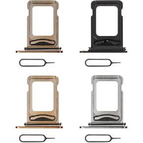 for iPhone 14 Pro Max SIM Card Tray Holder Replacement 4 Color Dual for iPhone 14 Pro with SIM Ejector Silver Gold Space Black Deep Purple a Set Sim Card Slot A2651 A2893 A2894 A2895 A2896
