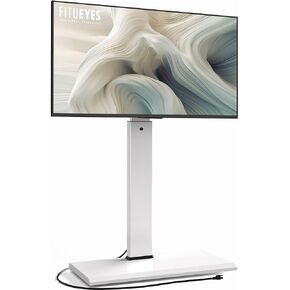FITUEYES Iron Base Floor TV Stand with Power Strip, Tall TV Stand with Swivel Mount for 50-85 Inch Plasma Flat Panel or Curved Screen TVs Height Adjustable Wire Management MAX VESA 800x400 mm