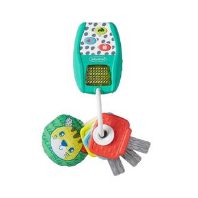 Infantino Music and Lights Pretend Key Ring Set - Lightweight BPA-Free Play Key Ring Set with 4 Easy-to-Press Buttons for Real Car Sounds, Multicolor