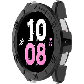 Compatible with Samsung Galaxy Watch 5 40mm/4 40mm Protective Case Cover, Smartwatch Replacement PC Half Wrapped Protective Case Cover Shell for Men Women Watch Accessories(Black)