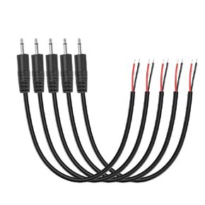 YAODHAOOD Replacement 2.5mm Female Plug to Bare Wire Open End TS 2 Pole Stereo 1/8" 2.5mm Plug Jack Pigtail Audio Cable for Headphone Microphone Cable Repair (5PCS) (2.5mm TS Female 2 Pole)