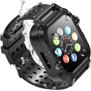 Pro Waterproof Case for 38mm Apple Watch Series 3 and Series 2 with Built-in Screen Protector Full Body Shell for Waterproof Anti-Scratch Shockproof Impact Resistant With Watch Band