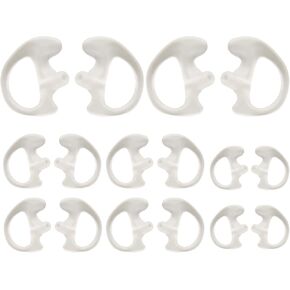 Universal Replacement Insert Silicone Soft Earmold for Baofeng Motorola Kenwood Retevis Midland Two Way Radios Headset (Black, 8 Pair, Large_2 Pair; Medium_4 Pair; Small_ 2 Pair)