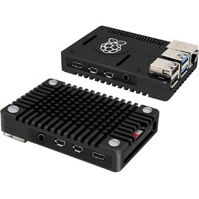 Geekworm for Raspberry Pi 4 Case, CNC Ultra-Thin Aluminum Alloy Metal Passive Cooling Case, Raspberry Pi 4 Heatsink Case Compatible with Raspberry Pi 4 Model B Only (N300)
