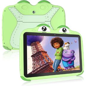 Kids Tablet 10 inch Android Toddler Learning Tablet for Kids 64GB Toddler Tablet with Case WiFi Dual Camera, Bluetooth, Parental Control, Games, for Boys Girls YouTube Netflix (Green)