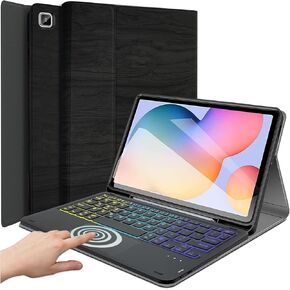 Backlit Touchpad Keyboard Case for Samsung Galaxy Tab S6 Lite 10.4 Inch 2024/2022/2020 -SM-P620/P625/P613/P619/P610/P615, DKAHOEE 3-Zone Backlit Wireless Detachable Keyboard with Slim Stand Cover Case