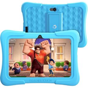 Dragon Touch Kids Tablet 10 inch IPS HD Display Android Tablets with 32GB Storage, 2GB RAM, Quad Core Processor, KIDOZ Pre-Installed, Kid-Proof Case, Shoulder Strap and Stylus, WiFi Only – Blue