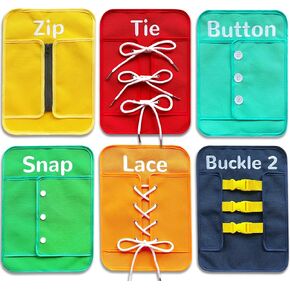 Craftstory Toddler Busy Board Montessori Toys for 3 4 5 Years Boys Girls, Shoe-Tying Practice for Kids Dress Learning Board, Zip, Buckle Toys for Preschool Classroom Teacher Resoures