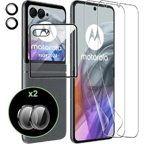 for Motorola Razr 2024 Screen Protector（Self-Healing TPU Film with Camera Lens Protector,Case Friendly,HD,Anti-Scratch, 2+2+1 PACK(not glass not razr plus)