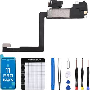 for iPhone 11 Pro Max Earpiece Replacement Ear Speaker Repair 11Promax Earspeaker Ear Piece with Ambient Light Sensor Fix Proximity Sensor Assembly with Repair Fix Tools Kit A2161 A2220 A2218