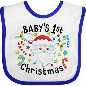 inktastic Baby's 1st Christmas Santa with Candy Canes Baby Bib