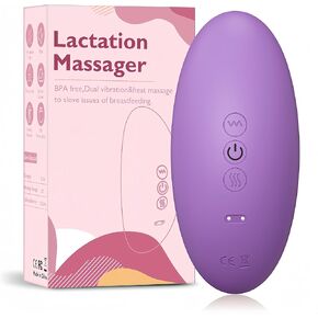 2 in 1 Warming Lactation Massager, 10 Vibration Modes & 3 Adjustable Heat Lactation Massager for Easier Breastfeeding and Improve Milk Flow