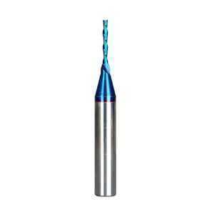 Ruhitools DownCut Spiral Plunge Router Bit 1/4 inch Shank 1/16 inch Cutting Diameter Solid Carbide with Nano Blue Coating CNC Router Bits End Mill for Wood Cut Carving D2105A