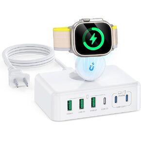USB C Charging Station Block 170W, 6 Port Fast Wall Charger Plug,Travel Charger Power Adapter Cube for iPhone 15 14 13 12 Series, Apple Watch Ultra SE 9 8 7 6 5 4 3 2, AirPods, MacBook Air/Pro, iPad