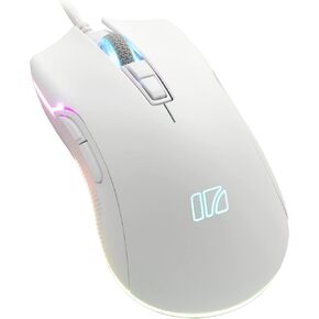 i-rocks M31E RGB Wired Gaming Mouse : 6400 DPI Optical Sensor - 60 Million Click lifespans - Compatible Software - 7 Programmable Buttons - Peach Pink
