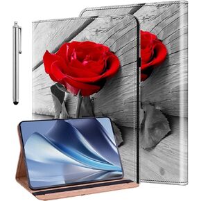 Case for All-New 7" Kindle Paperwhite 12th Generation 2024 & Kindle Colorsoft Signature Edition 2024, Stylus Holder Flip Wallet Leather Cover for Kindle Paperwhite 2024 Case, Purple Lotus