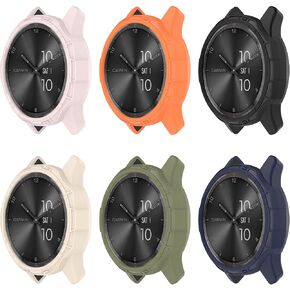 FitTurn 6 Pack Case Screen Protector Compatible with Garmin VivoMove Trend Smartwatch, Soft TPU Case Ultra Thin Bumper Case Overall Protective Cover Skeleton armor protective case