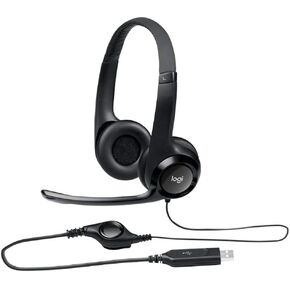 Logitech ClearChat Comfort USB Headset H390 with Mic - Black (Renewed)