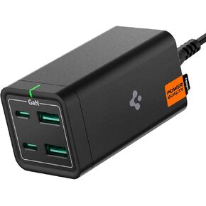 USB C Charger, Spigen 65W [GaN III] 4-Port USB C Charging Station, USB-C PD/USB-A Fast Charge Hub for MacBook iPad M2 M1 Pro Air iPhone 15 Vision Pro Galaxy HP Dell XPS ASUS USB-C Laptop Steam Deck