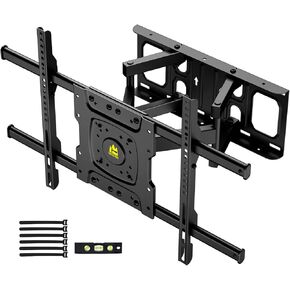 Full Motion TV Wall Mount for Most 32-75 inch Flat Screen/LED/4K TV, 15.2" Heavy Duty Dual Swivel Articulating Tilt 6 Arms, Max VESA 600x400mm, Holds up to 132lbs, Fits 8" 12" 16" Wood Studs