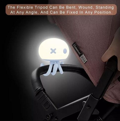 MAGICKK Night Light for Kids, Cute Jellyfish Night Light for Baby Dimmable Rechargeable Silicone Bedside Lamp with Flexible Tripod for Breastfeeding, Soft Eye Caring, Tap Control (Pink) in Saudi Arabia