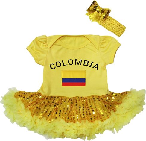 Petitebella Colombia & Flag Baby Dress Nb-18m in Saudi Arabia