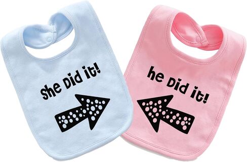 YSCULBUTOL Baby Twins Bibs He/She Did It Newborn Baby Twins Bibs Cute Unisex Bibs Set For Toddler Boys Girls in Saudi Arabia