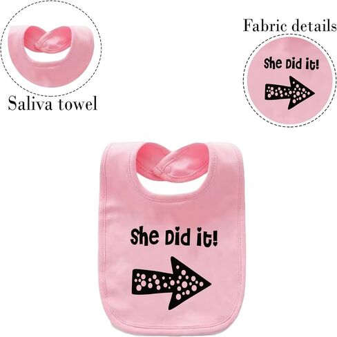 YSCULBUTOL Baby Twins Bibs He/She Did It Newborn Baby Twins Bibs Cute Unisex Bibs Set For Toddler Boys Girls in Saudi Arabia