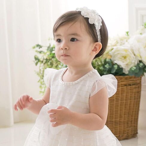 Baby Girl Headband White Lace Hairband Elastics Flower Head Wrap Hair Accessories Gift for Newborn Infant Toddlers Kids Baptism Shower Gift Birthday Wedding Party (Style 9) in Saudi Arabia