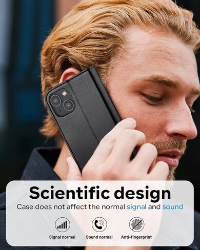 OCASE Phone 14 Plus Wallet Case, Durable PU Leather Flip Folio Case with 3 Card Holders, RFID Blocking, Shockproof TPU Inner Shell, Protective Phone Cover for Women Men, 6.7 Inch, Black in Saudi Arabia